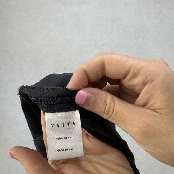 VETTA Pants Womens 6 Black Wide Leg Cropped Culotte Tencel Made in USA Side Zip - Picture 7 of 10